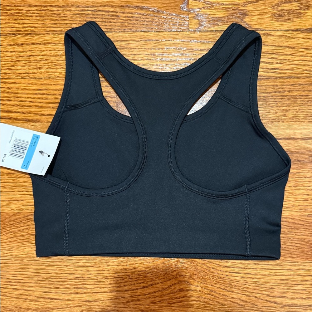 Nike Black Sports Bra with White Swoosh—Medium - Picture 2 of 3